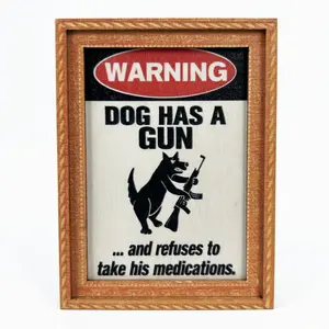 Funny Fridge Magnet - Strong Neodymium Magnet with Wooden Frame - for Kitchen, Whiteboard & Locker Decor - Humorous Gift for Dog Lovers & Friends