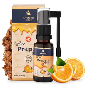 Anatolia Life Bee Propolis Spray + Vitamin C – Alcohol-Free, Natural Orange Flavor, 100% Pure Bee Propolis Extract, Antioxidant Support, Gentle Throat Comfort – 20 ml (~160 Sprays)