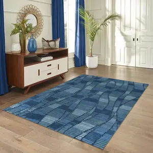 Lush Decor BEEKMAN Indoor Hand Tufted Wool Durable Area Rug - Contemporary Stripe Global Colorful   (Ombre Stripe)