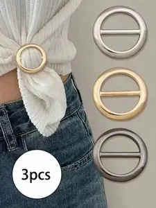 3-Piece Set Multifunctional Metal Scarf Clips Elegant Fashion Accessories for Shirts Dresses Belts Suitable for Various Occasions Cinch Clip