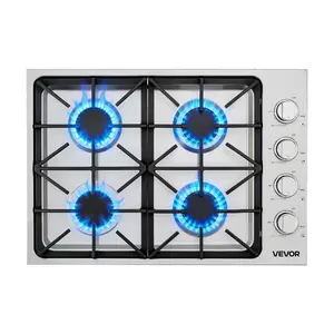 VEVOR 36 inch Gas Cooktop 5 Burners Gas Stove Top, Max 38300BTU Built - in Stainless Steel Stove Top LPG/NG Convertible Dual Fuel Cooktop Stoves with SABAF Dual - Ring Burner for Kitchen Apartment RvsVEVOR Super Brand Day