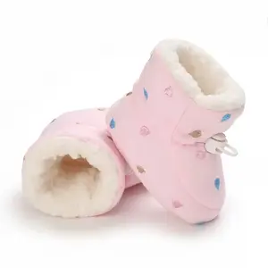 NewBaby ' Winter Warm Bunting-Like First Walker Shoes - Buzzer Closure (-Free) Anti-Skid Sole, Ankle-High Soft Fabric Snow Boots with, Pink/Blue/Grey/Navy for & (Easy On/Off), New Born Boots, New Born Shoe, Footmuff, New Born Shoes, Cute Boots, Craft Shoe