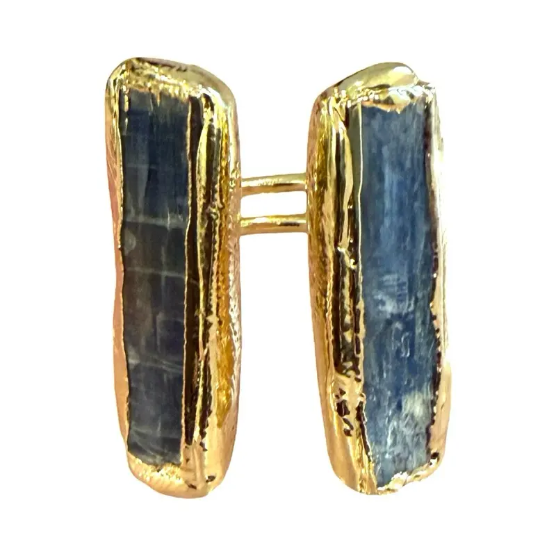 Kaamra Jewels Indi Kyanite Ring Gold Plated Lucky Ring with Elegant Design and Gold Plating for Special Occasions or Daily Wear