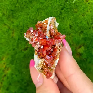 Red Vanadanite Cluster with Barite from Marocco | Large Crystal | Deep Red