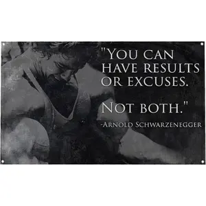 Come Party with Banger! Arnold Schwarzenegger Quote Motivational Tapestry Banger 60in x 40in Polyester Metal Grommets Office Gym Dorm Room Decor Decoration Items Hanging