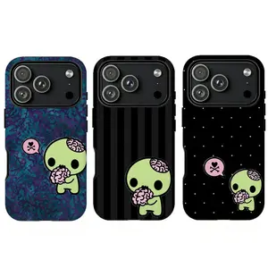 Y2k Kawaii Em0 Z0mb1e Phone Case|Black Striped Cute Z0mbie Phone Case For iPhone 11 12 13 14 15 16 17 Pro Max For Samsung S26 S25 S24 S23 S22-Gift For Her/Him