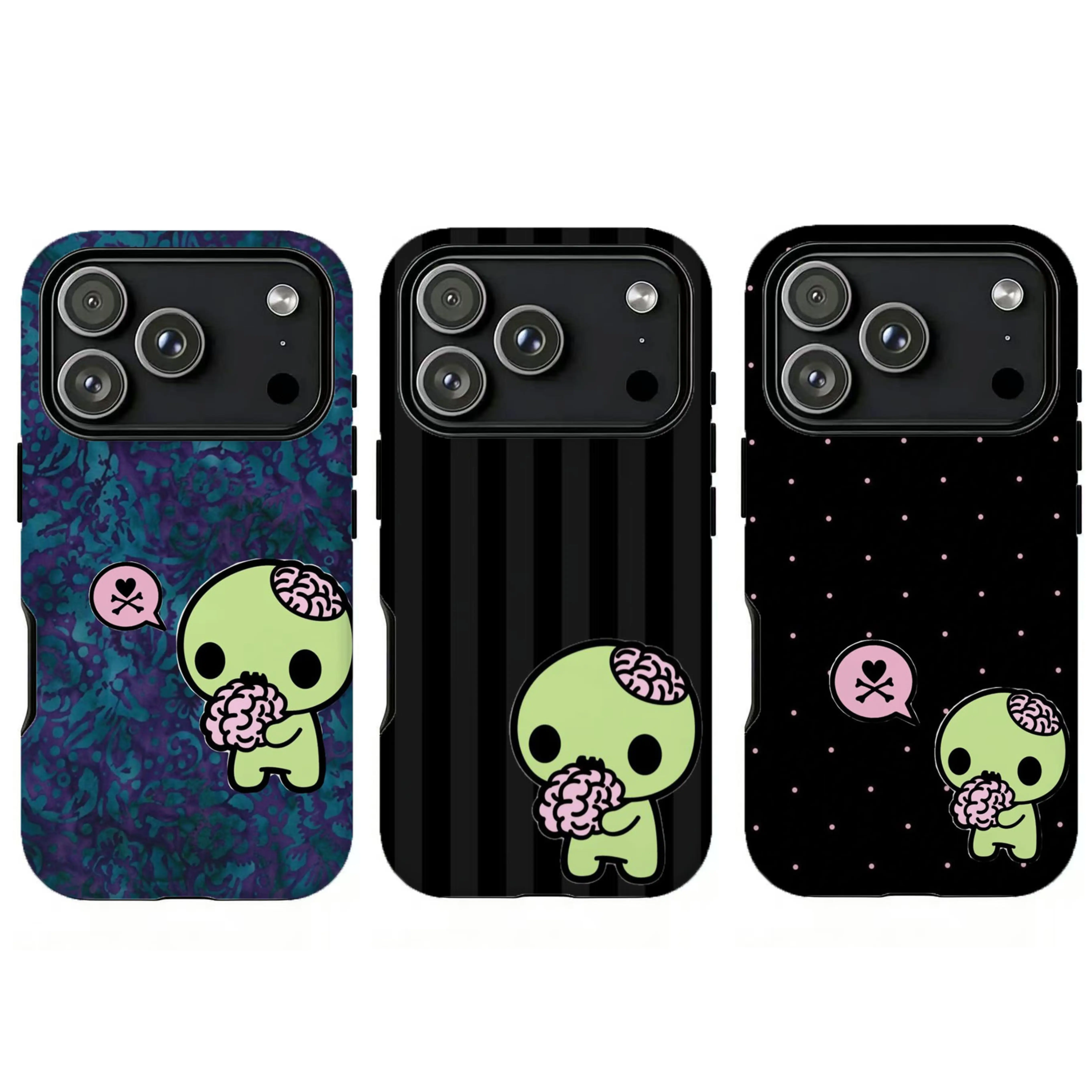 Y2k Kawaii Em0 Z0mb1e Phone Case|Black Striped Cute Z0mbie Phone Case For iPhone 11 12 13 14 15 16 17 Pro Max For Samsung S26 S25 S24 S23 S22-Gift For Her/Him Smartphone Protective
