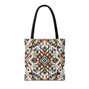 Southwestern Starburst Earth Tone Colors Tote Bag (AOP) tote bag