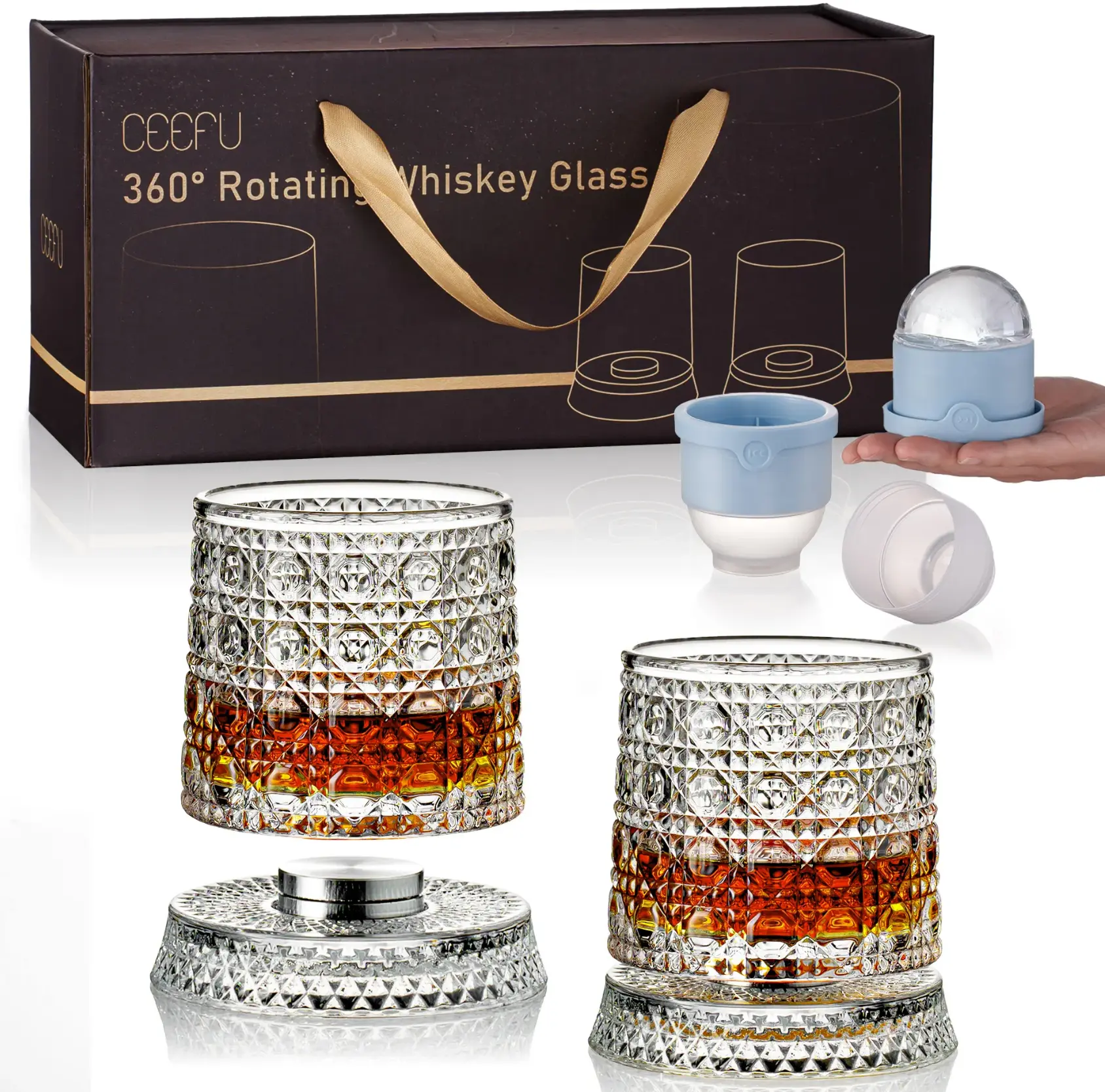 The Perfect Gift for Whiskey Lovers | Spinning LED Glass Set