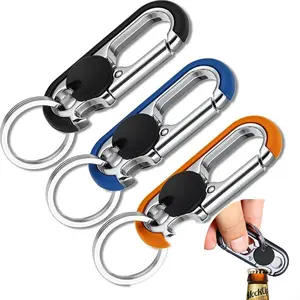 3PCS Bottle Opener Keychain for Men Women – Multifunctional Stainless Steel Key Ring, Durable Car Keychain, Personalized Business Gift for Men, Everyday Carry Tool