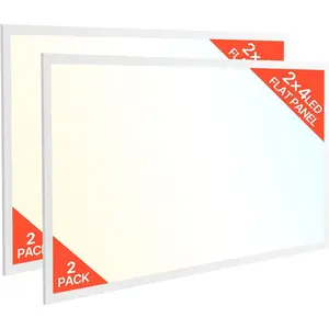 VEVOR 2x4 FT LED Flat Panel Light, 7800 LM, Flush Mount LED Drop Ceiling Lighting Fixture with 3 Color Selectable 4000K/5000K/6000K, 30W/40W/50W, 0-10V Dimmable, Ultra Slim for Home Kitchen, 2 Pack