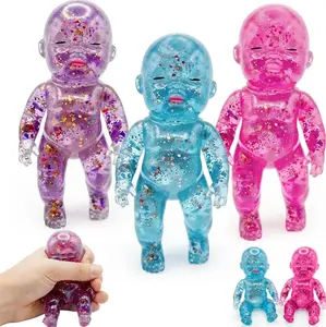 Stress Relief Baby Squishy, Sensory Toy, Anxiety Relief Soft Gel Block, Adult Stress Ball, Multicolor Slow-Rebound Stress Relief Fidget Toy