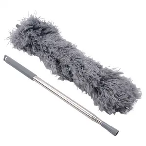 Gutter Cleaning Brush Roofing Tool with Telescopic Extendable Pole 8.2Ft Guard Cleaner Tool Easy Remove Leave, grey