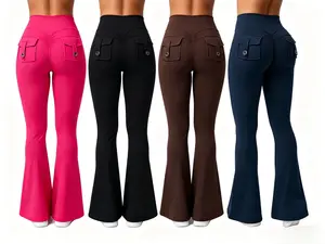 Women's 4-Pack High Waist Sports A-Line Side Pocket Leggings, Tummy Control & Butt Lift, Durable Athleisure Fitness Sports Pants, Ideal for Yoga & Daily Wear, Basic Minimalist Maternity Bottoms,summervibes