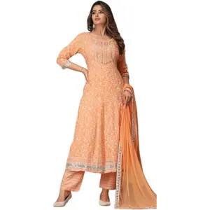 Rayon Anarkali Indian Kurti For Women Summer Dress Kurta Pant With Dupatta Set Pakistani Kurta