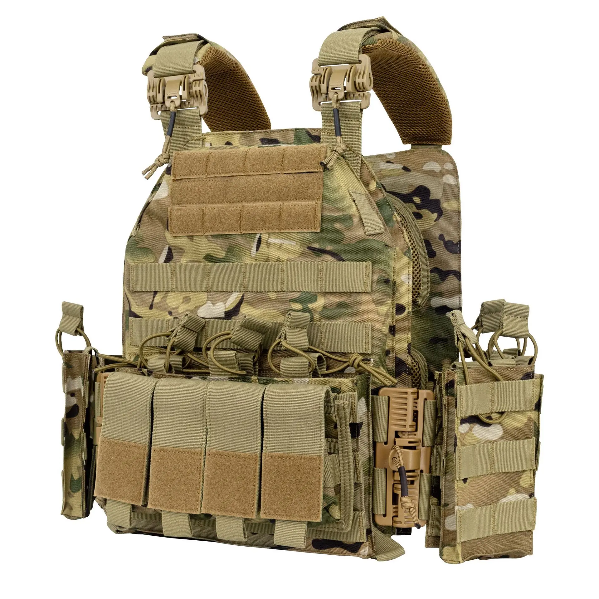 Tactical Chest Vest, Minimalist Laser-Cut MOLLE System with Quick Release, Adjustable Impact Protective Gear for Outdoor Training, Tactical Equipment