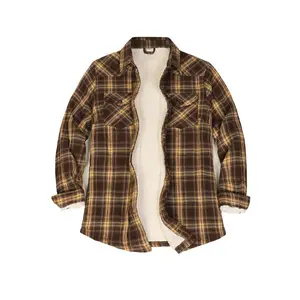 FlannelGo Women's Fitted Light Long-Sleeve Plaid Flannel Shirt Jacket - Sherpa-Lined, Pleated, Button-Front, Pocket-Equipped Fleece Top for Casual Everyday Wear