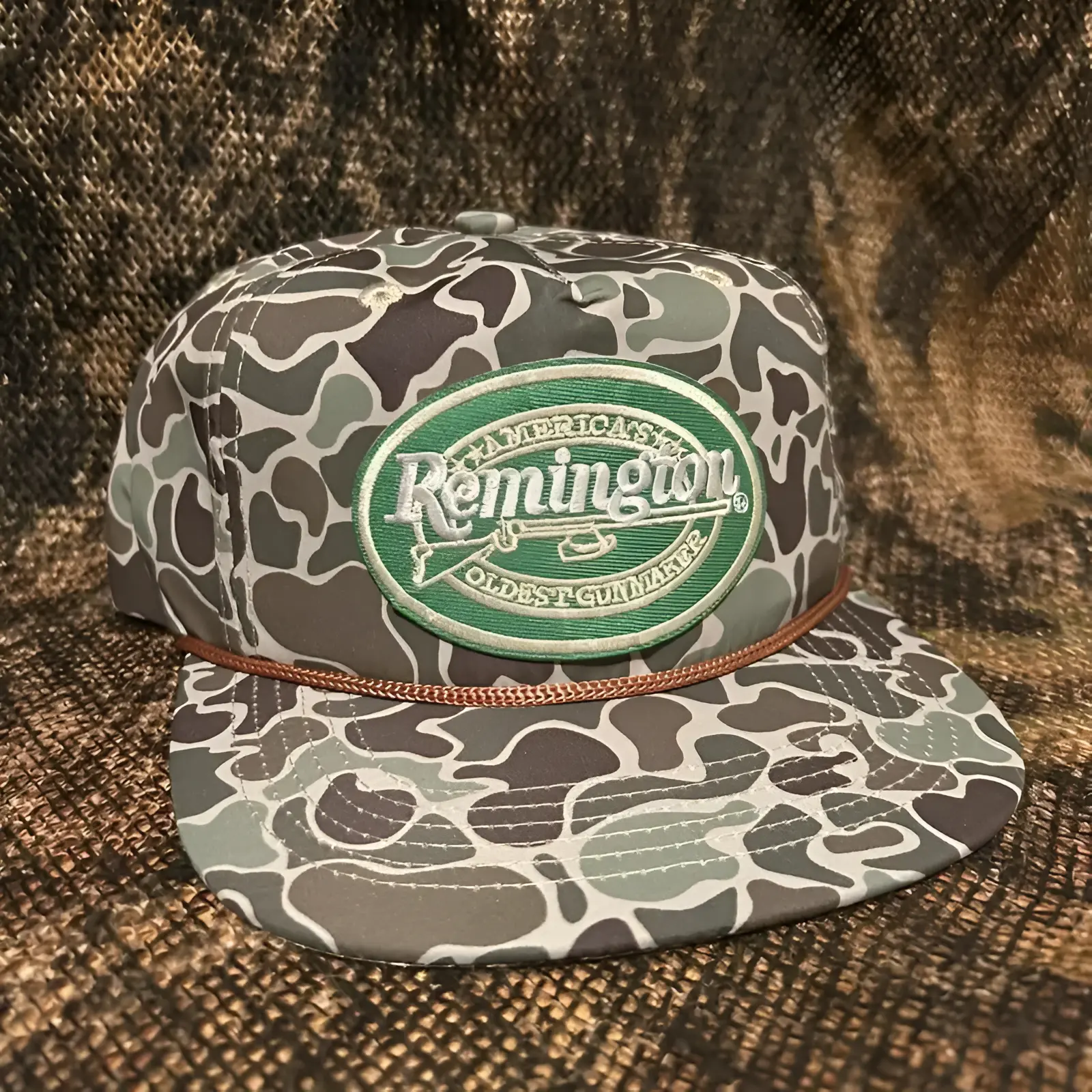 Remington Hunting Patch Retro Duck Camo Rope Hat Vintage Firearms Snapback Cap Outdoor Golf Baseball Hats 2026