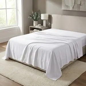 Lux Decor Solid Color Microfiber Flat Sheet for Cozy Sleep, Ultra-Soft and Durable Bedding Sheet, Wrinkle-Resistant, Anti-Stain & Fade-Resistant Top Sheet for Bedroom Hotel,Skin-friendly,Easy Care Machine Washable,Christmas Gift