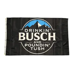 Funny Drinkin Buschh Poundin Tush 3x5 wall decor banner gift husband garage man cave hunting Tapestry seasonal Patriotic American Flag Banner