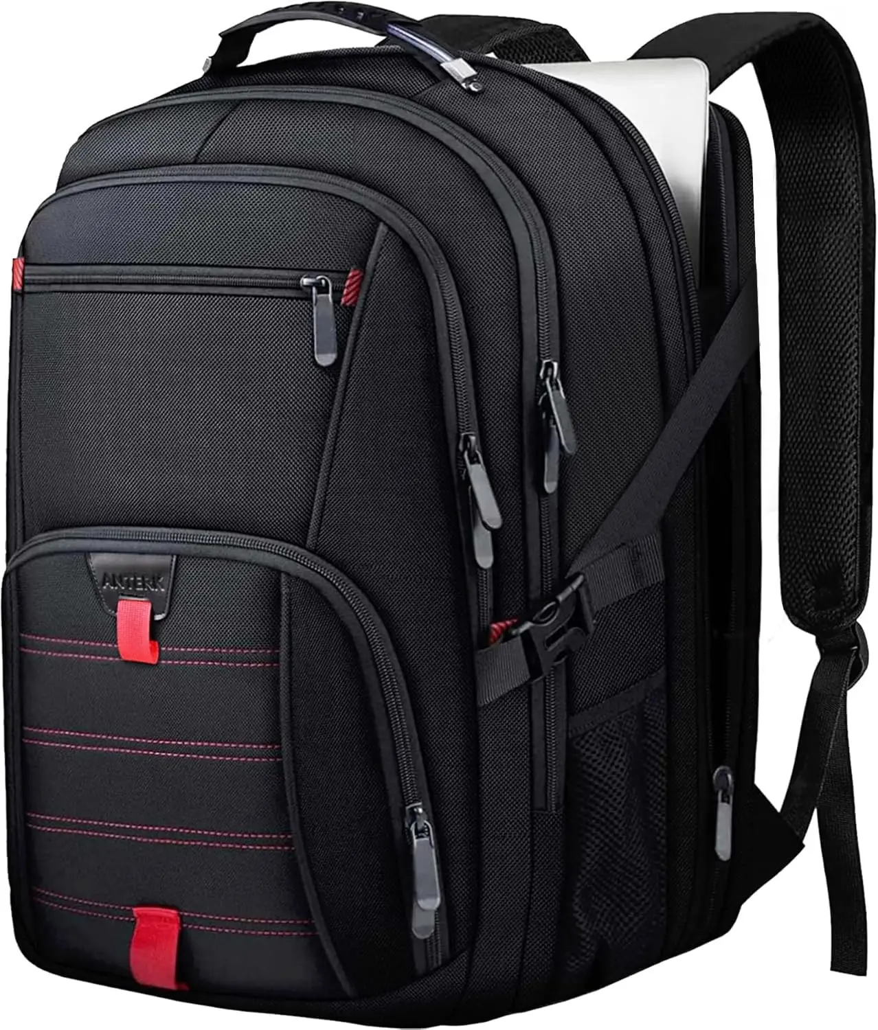ANTERK Extra Large Travel Laptop Backpack, 17.3 Inch Carry on Backpack for Men Women, Big Anti Theft Water Resistant College Bussiness TSA Airline Approved Work Computer Backpack, Black Gift
