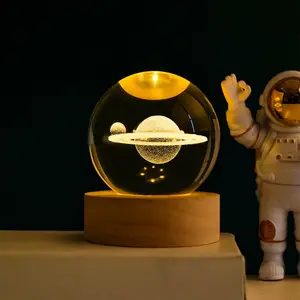 Cosmic Crystal Ball LED Night Lamp, Solar Galaxy Moon Light with Reiki Healing Energy, Feng Shui Desk Decor, Unique Holiday & Christmas Gift