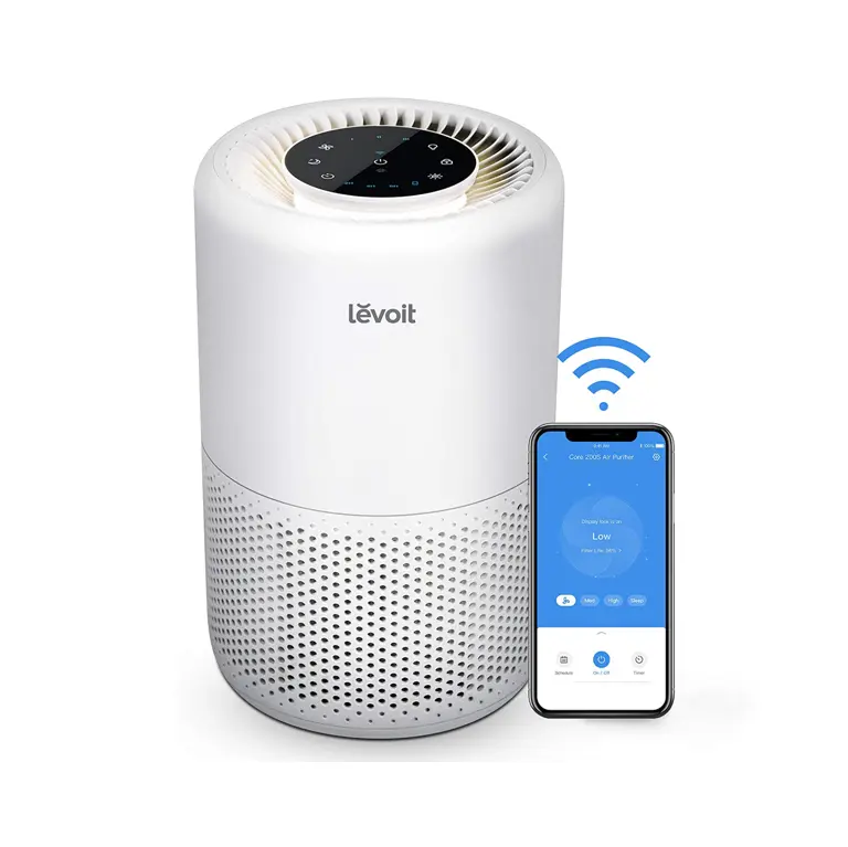LEVOIT Core200S Smart WIFI Control Air Purifier for  Bedroom Home, 3 in 1 Filter for Allergies, Viral, Pollutants, Smoke, Dust, Pet Odors,  24dB Quiet