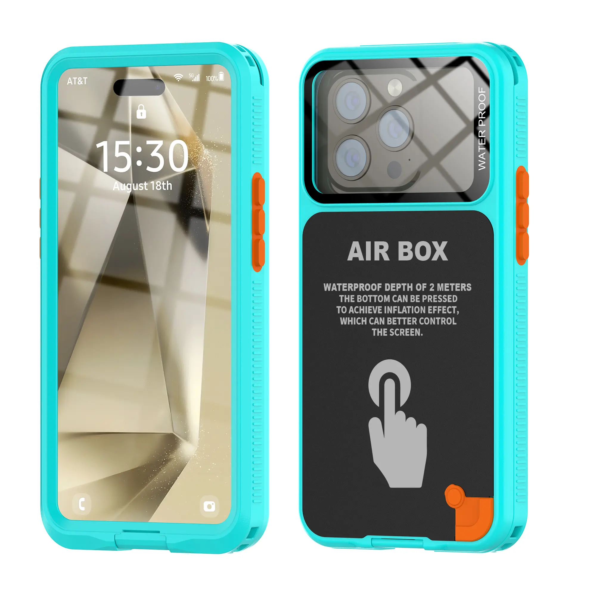 Fin Outdoor Swimming Underwater Photography Universal Dropproof and Dustproof IP68 Waterproof Phone Case for iPhone 16 15Pro 14 13 12 Pro Max Plus