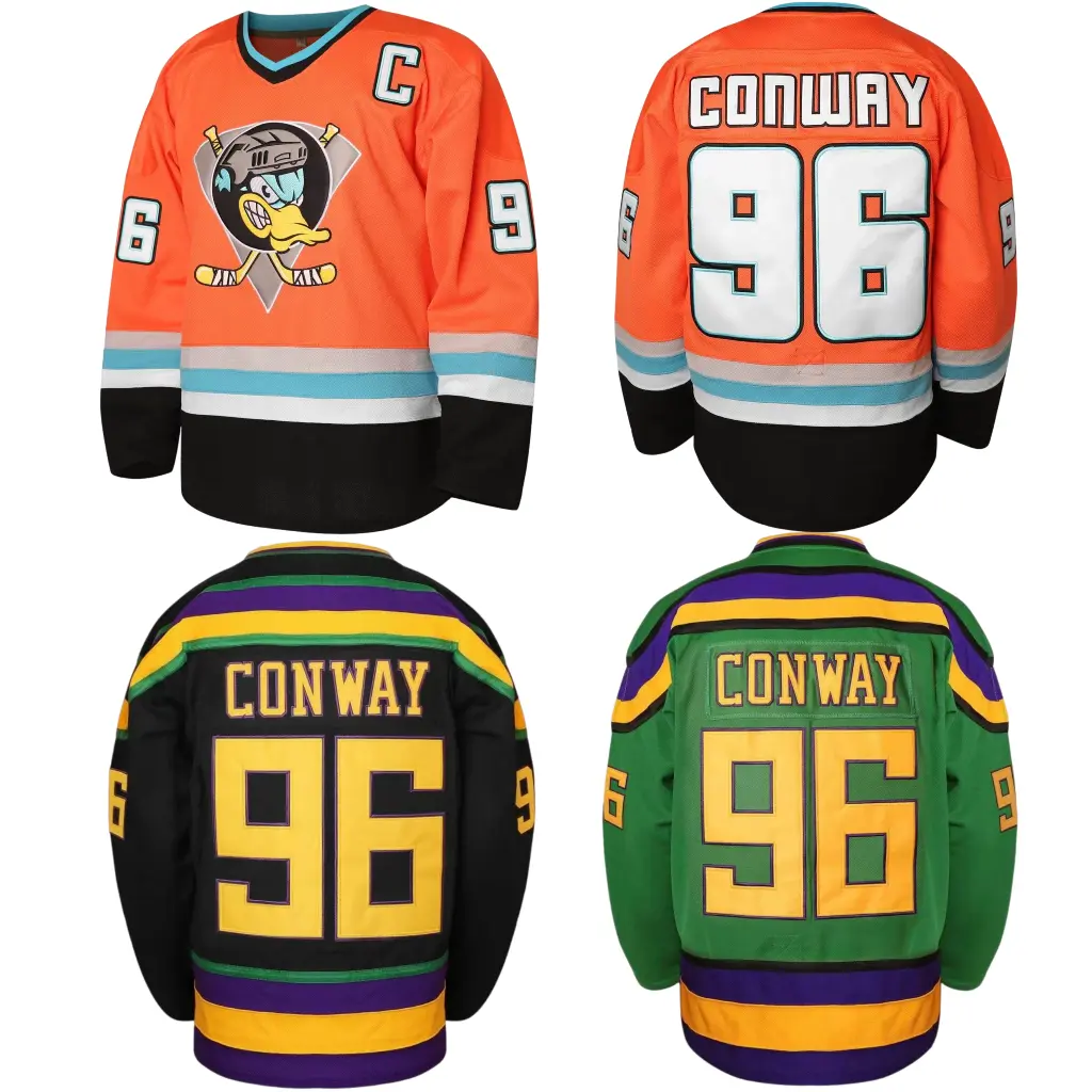 Mighty Ducks Jersey #96 Charlie Conway #99 Adam Banks #33 Greg Goldberg #66 Gordon Bombay Movie Hockey Jersey Sports Fan Outdoors Big&Tall Athletic Hoodies Athletic T Shirt