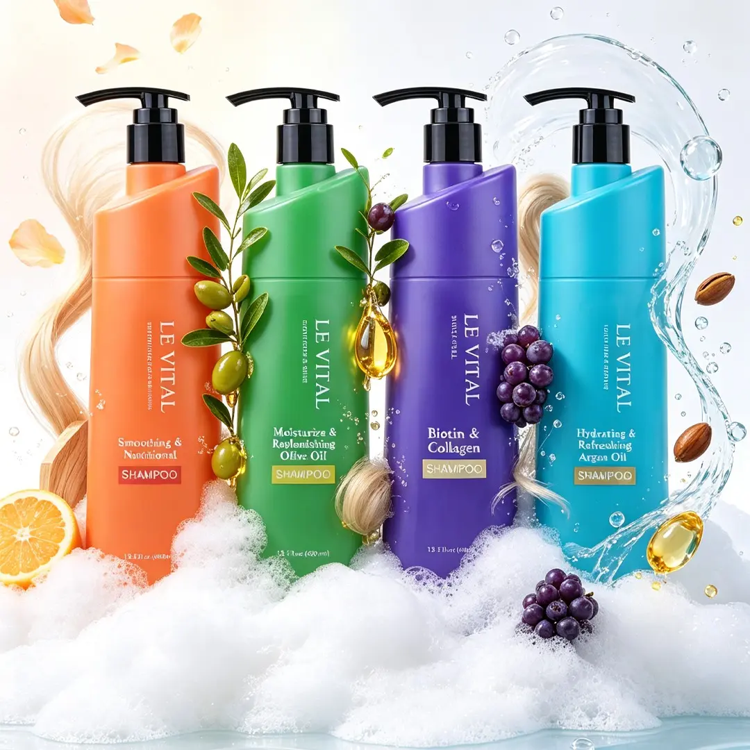 LE VITAL Shampoo and Conditioner Set (Choice of 4 Formulas) – Biotin & Collagen, Argan Oil, Olive Oil & Smoothing Hair Care (13.5 fl oz / 400ml), Anti-Frizz Moisturizing & Volumizing Hair Repair for Dry Damaged Hair