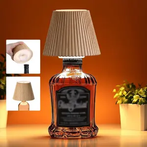 Wireless Bottle Lamp Shades for Table Lamps, 3 Level Brightness Bar Lights for Home Bar, Rechargeable Cordless Lamp for Bedroom Bar&Restaurant, Modern Wine Bottle Light, Gifts for Women