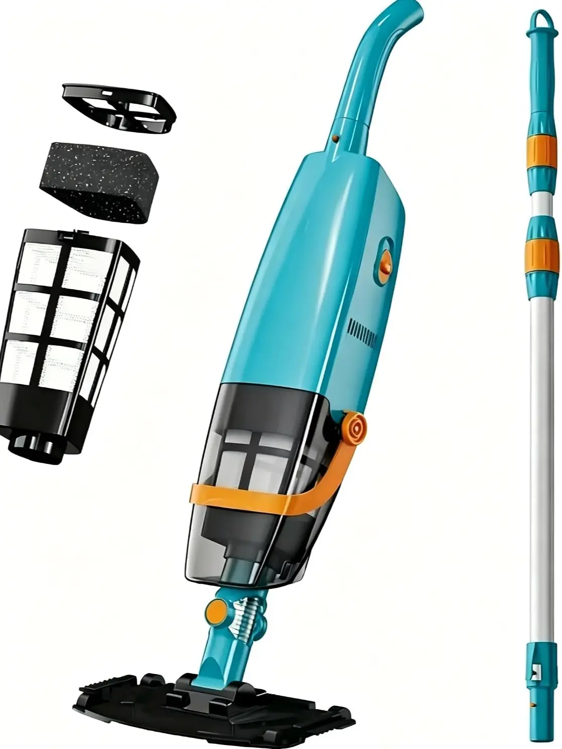 LVKE L2 Cordless Handheld Pool Vacuum for Above Ground Pool with Telescopic Pole, Strong Suction Power,