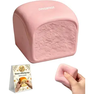 Big Color Changing Strawberry Squishy Hawaiian Roll Squishy Crunchy Squishys Strawberry Stress Ball Slow Rising Bread Soft Sand Filled Moldable Squishies Fruit Party Favor Gift(Bread B 1PC)