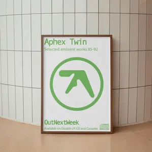 Aphex Twin music wall art print techno poster 90s rave