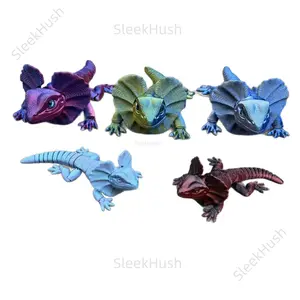 3D Printed Articulated Frilled Lizard Toy - Full Body with Movable Joints, Articulated Figures, 3D Printed Stuff, Animal Figurine for Birthday Gifting,summervibes