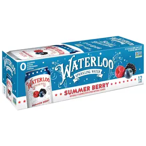 Waterloo Sparkling Water, Summer Berry Naturally Flavored, 12 Fl Oz Cans (Pack of 12) – Zero Calories and Zero Sugar or Sweeteners of Any Kind