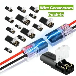 2 Pin LED Strip Light Connectors, Double Wire Plug-in Solderless Adapter with Locking Buckle, Low Voltage Quick Connect Wire Connector for LED Light Strips, Automotive Wiring & DIY Electrical Power Distribution