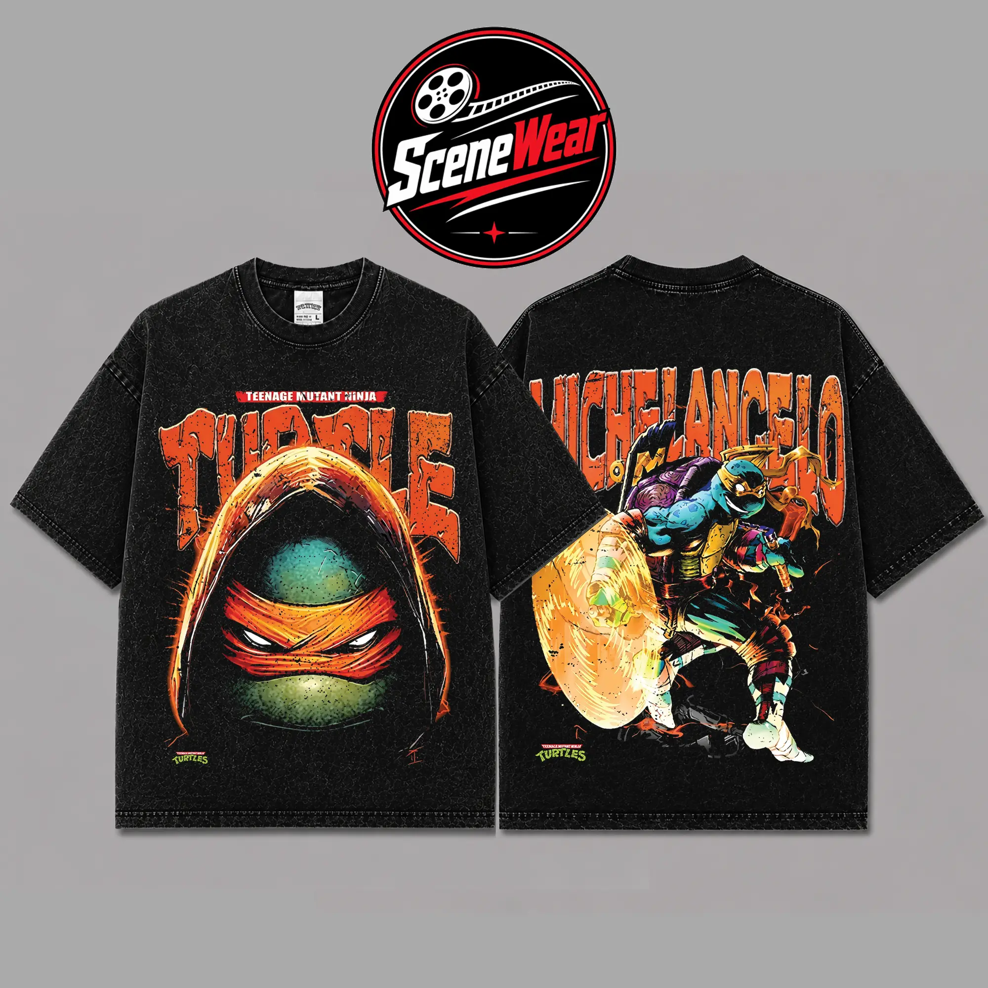 Michelangelo Premium Acid Washed Shirt, TMNT Michelangelo Shirt, Orange Mask Turtle Shirt, Character Comics Fans Shirt, Ninja Hero T-Shirt, Comic Book Fans T-Shirt, Superhero Graphic Tee