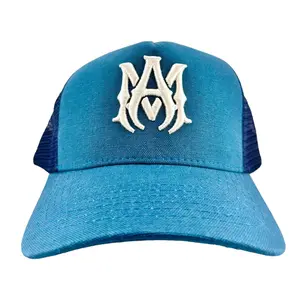 Amiri Embroidered MA Logo Trucker Hat Teal White