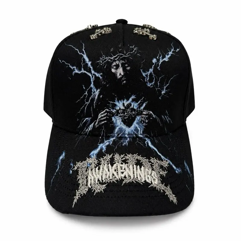 Religious Baseball Caps - Front, Mesh Back, Nylon, Simple Unique Designs, Fitted, Unisex Everyday Casual Fashion Accessory Hat