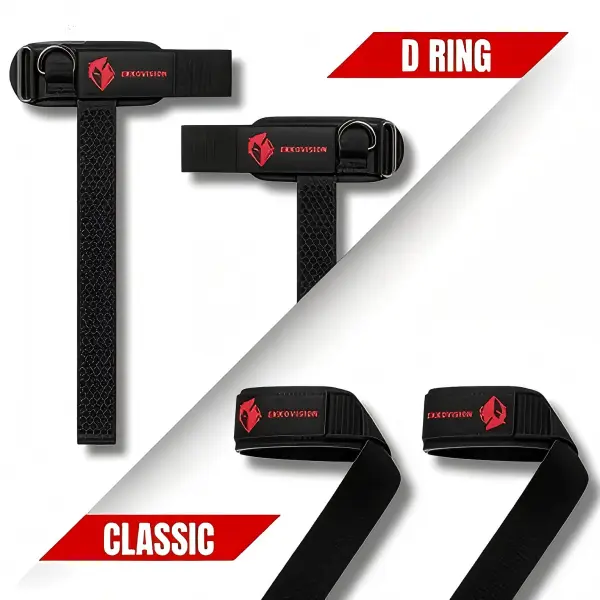 D-Ring Weight Lifting Straps, Adjustable Padded Gym Wrist Straps, Non-Slip Deadlift Grip Straps for Weightlifting & Strength Training