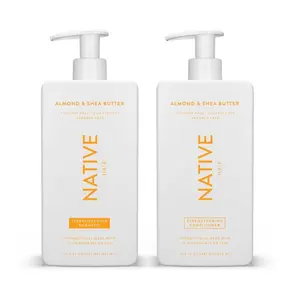Native Shampoo and Conditioner Contain Naturally Derived Ingredients| All Hair Type Color & Treated, Fine to Dry Damaged, Sulfate & Dye Free - Almond & Shea Butter, 16.5 fl oz each (2 pack)