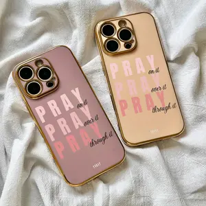 Pray on it Prayer Quote Phone Case Compatible with iPhone 16 Pro Max 15 Plus 14 Pro 13 12 11 XS Max XS XR Shockproof Protective Cover Motivational Gift