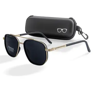 Unisex Geometric Frame Double Beam Sunglasses - 2025 Fall/Summer Trend, Back To School Travel Accessory, Lightweight Versatile Style, Advanced Eye Protection, Premium Sun Protection, Casual Fashion Gift For Him