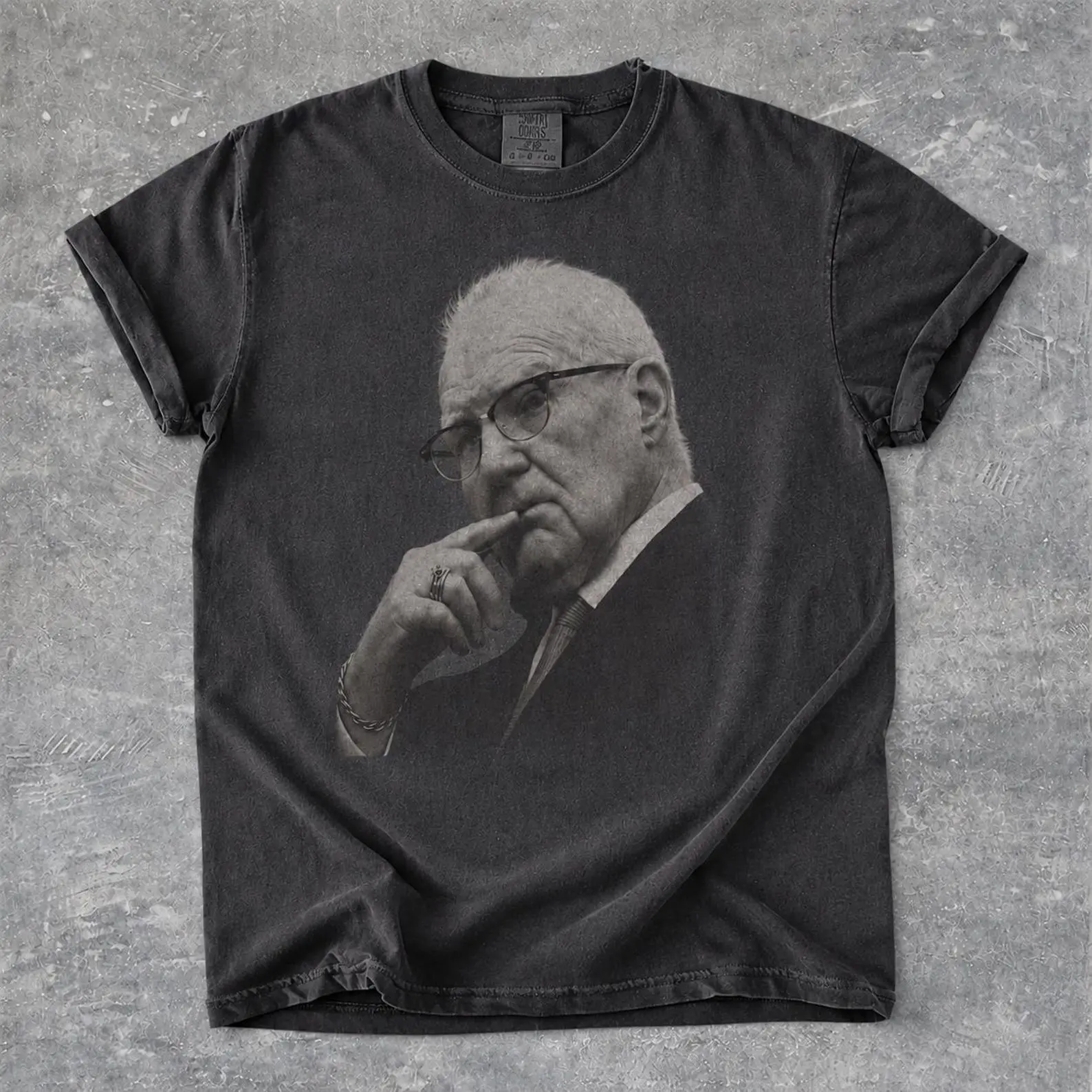 Comfort Colors Kevin Reddington Black and White Portrait T-Shirt, Vintage Style Elderly Man Photo Tee Classic Unisex