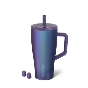 BrüMate Era 30oz Tumbler with Handle and Straw + Magnetic Straw Cover 2-Pack Bundle | 100% Leakproof Insulated Tumbler | Keeps Ice 24+ Hours | Cup Holder Friendly Base