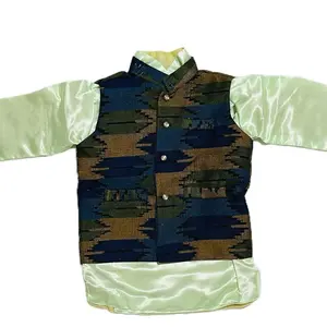 Nepali Daura Surwal Traditional Outfit with Matching Pants and Hat for Cultural Celebrations