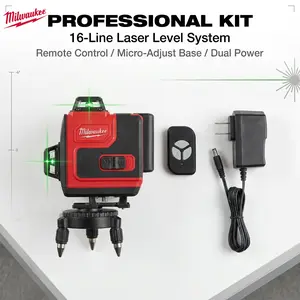 Milwaukee 16-Line Laser Level, ±0.3mm/10m for Wall Layout outdoorfun 360 with tripod