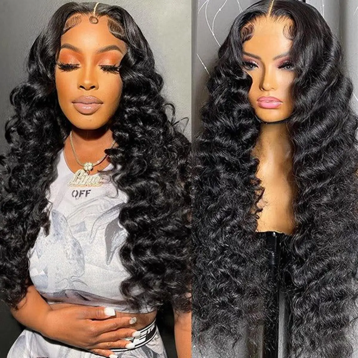 BGMgirl Human Hair Lace Closure Wig, 6*4 HD Lace, Loose Deep Wave, Wear Go Glueless Beginner Wig, Pre-Plucked Hairline, Pre-Cut, Natural Looking Hair