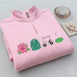 Embroidered Golf Girlie Quarter Zip Sweatshirt: Golf Lover's Crewneck